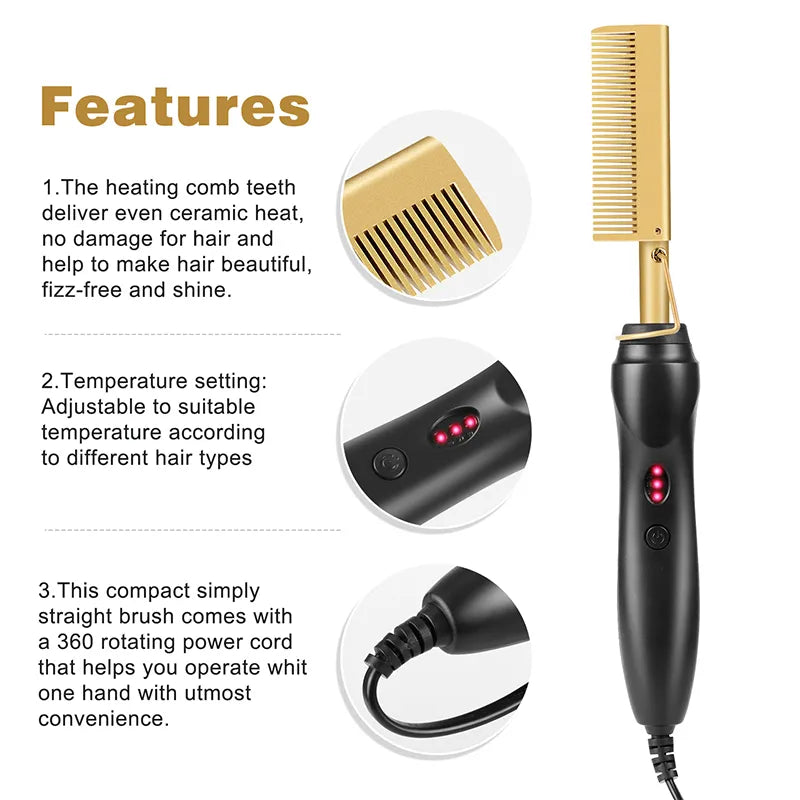 Electric Straightener and Curler Brush