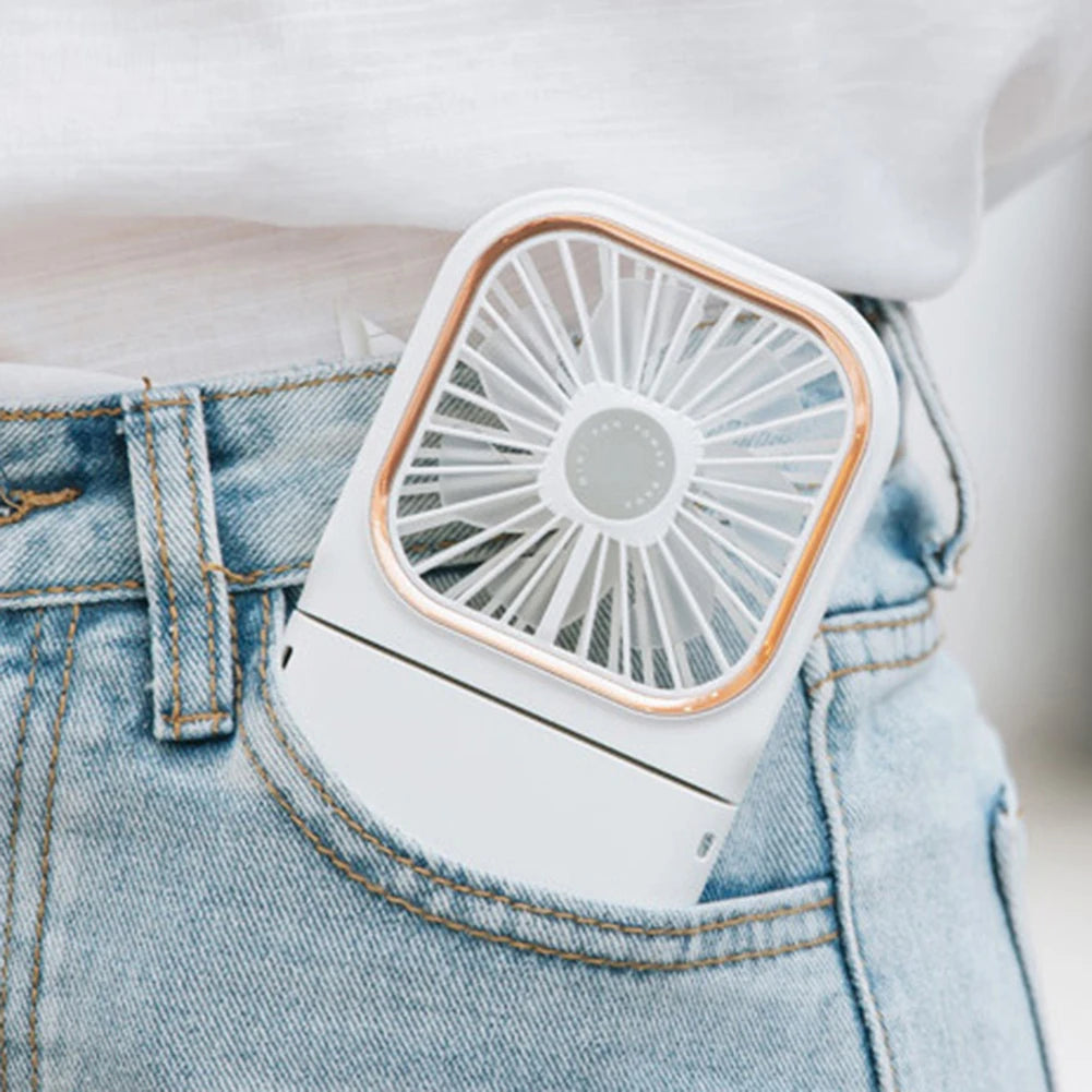 Pocket Breeze: Portable Neck Fan with Power Bank