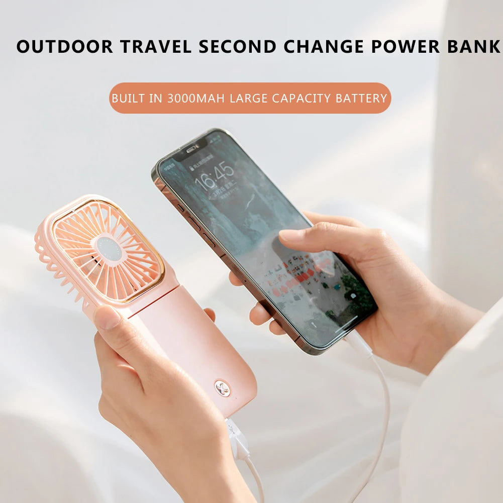 Pocket Breeze: Portable Neck Fan with Power Bank