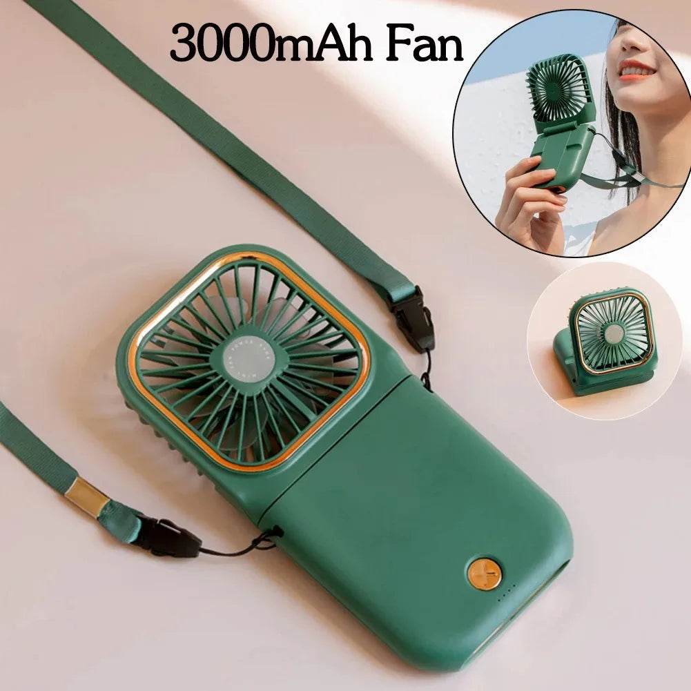 Pocket Breeze: Portable Neck Fan with Power Bank