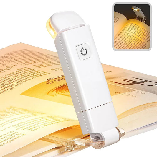 USB Rechargeable Clip-on Book Light - Adjustable Brightness